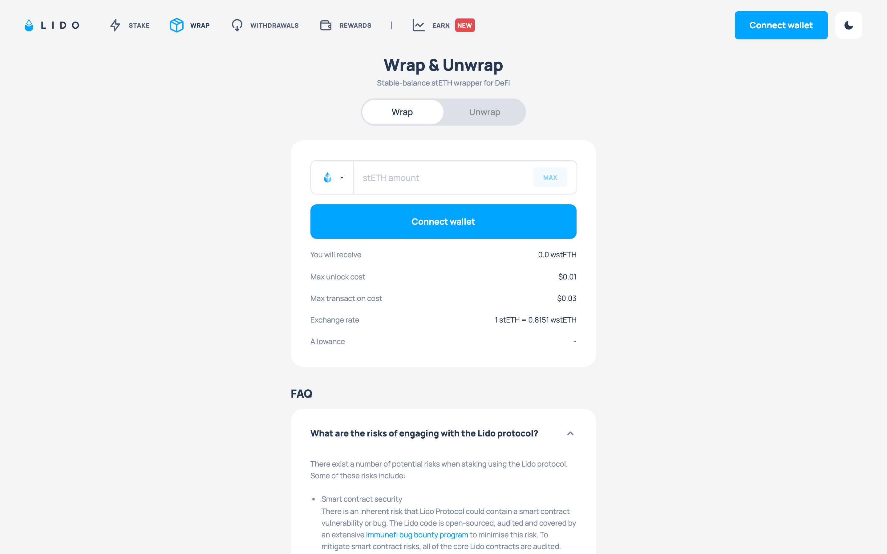 Lido - Reward history