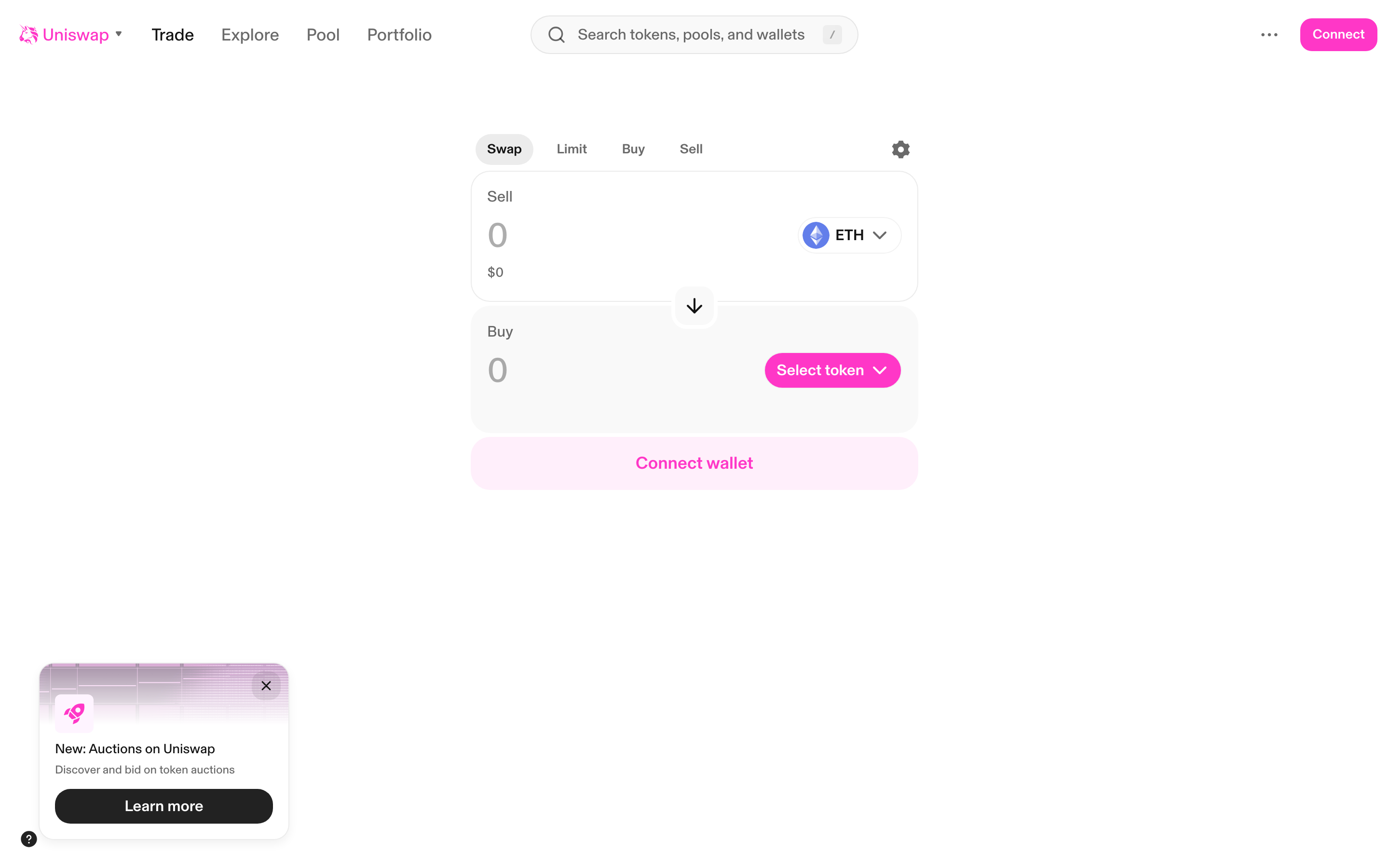 Uniswap - Swap interface